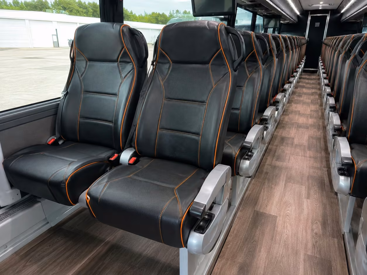 56 passenger charter bus inside