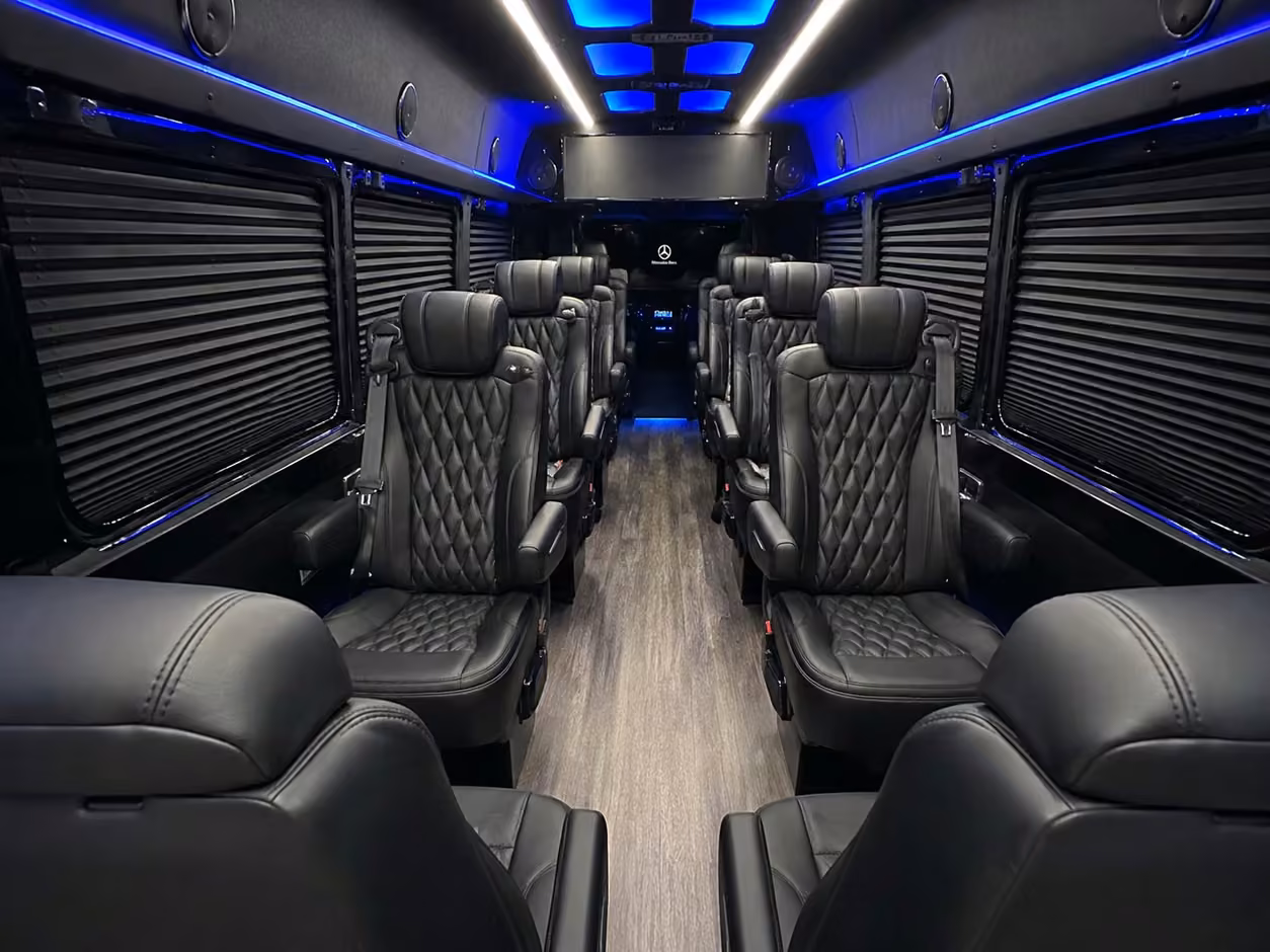 sprinter van rental with driver inside