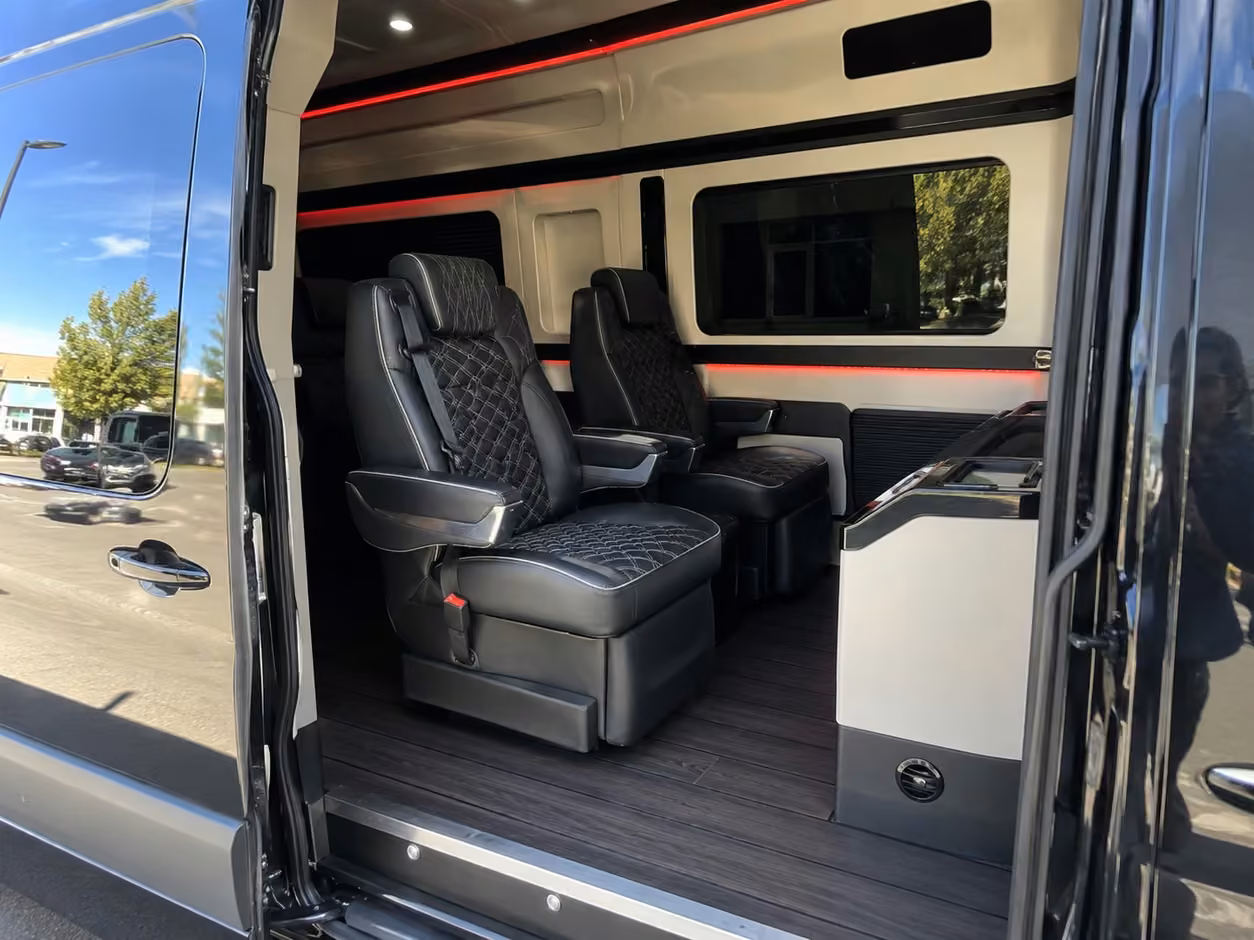 sprinter van rental with driver interior